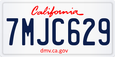 CA license plate 7MJC629