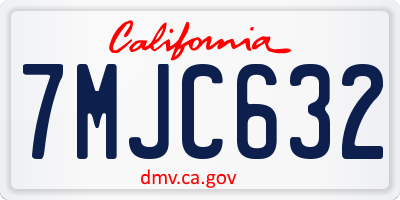 CA license plate 7MJC632