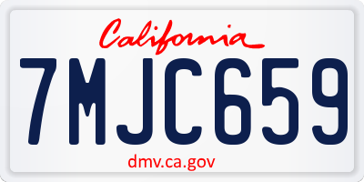CA license plate 7MJC659