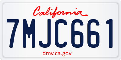 CA license plate 7MJC661