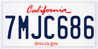 CA license plate 7MJC686