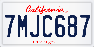 CA license plate 7MJC687