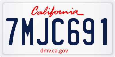 CA license plate 7MJC691