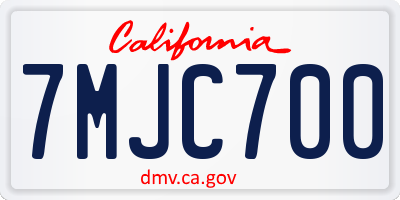 CA license plate 7MJC700