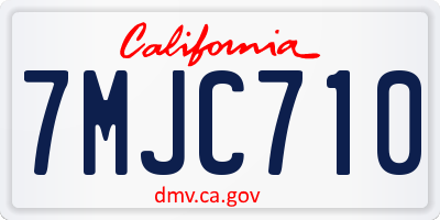 CA license plate 7MJC710