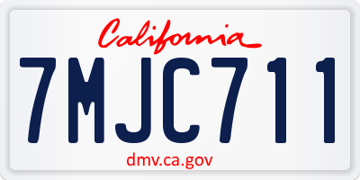 CA license plate 7MJC711