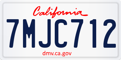 CA license plate 7MJC712