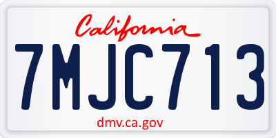 CA license plate 7MJC713