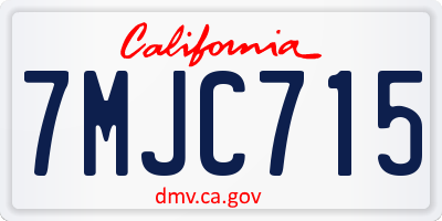 CA license plate 7MJC715