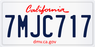 CA license plate 7MJC717