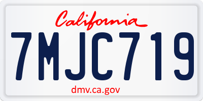 CA license plate 7MJC719