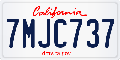 CA license plate 7MJC737