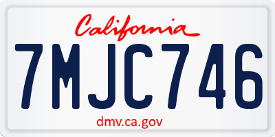 CA license plate 7MJC746