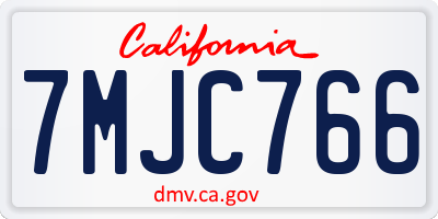 CA license plate 7MJC766