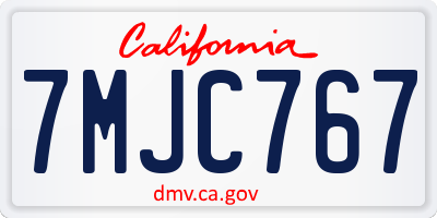 CA license plate 7MJC767
