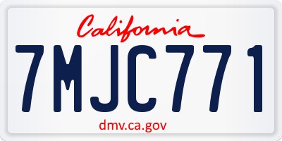 CA license plate 7MJC771