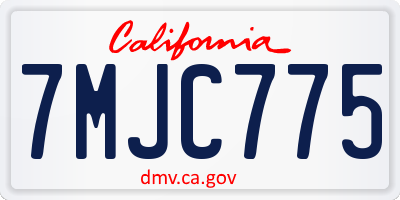 CA license plate 7MJC775
