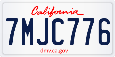 CA license plate 7MJC776