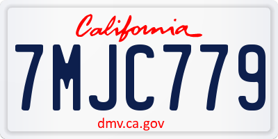 CA license plate 7MJC779