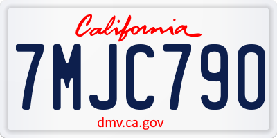 CA license plate 7MJC790