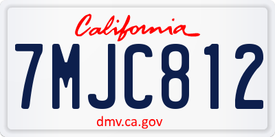 CA license plate 7MJC812