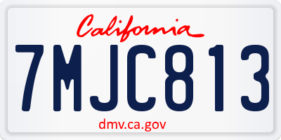 CA license plate 7MJC813