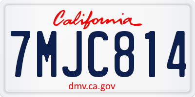 CA license plate 7MJC814