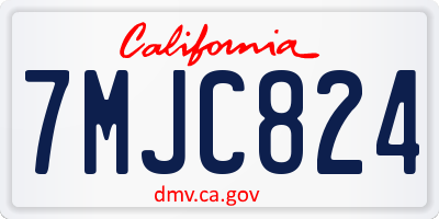 CA license plate 7MJC824