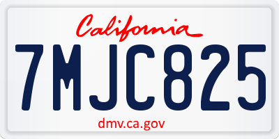 CA license plate 7MJC825