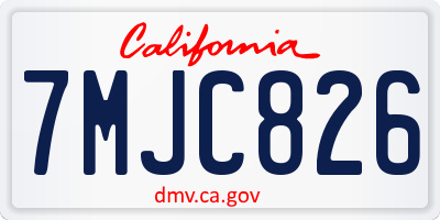 CA license plate 7MJC826