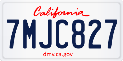 CA license plate 7MJC827