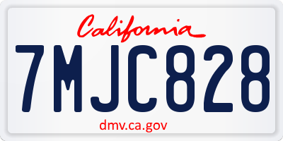 CA license plate 7MJC828