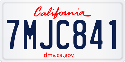 CA license plate 7MJC841