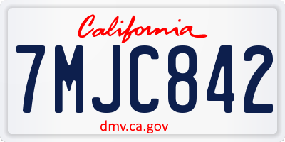 CA license plate 7MJC842