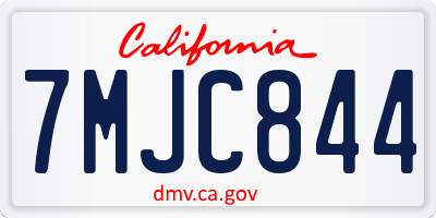 CA license plate 7MJC844