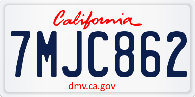CA license plate 7MJC862