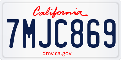 CA license plate 7MJC869
