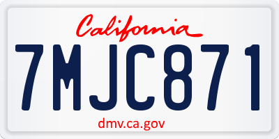 CA license plate 7MJC871