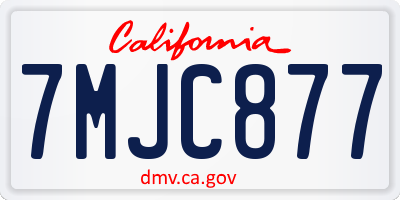 CA license plate 7MJC877