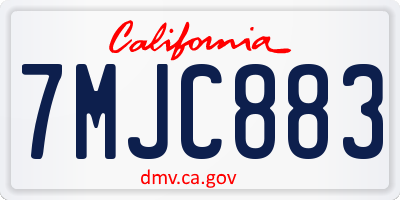 CA license plate 7MJC883