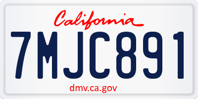 CA license plate 7MJC891