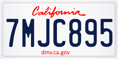 CA license plate 7MJC895