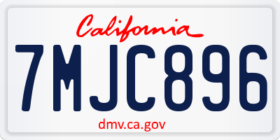 CA license plate 7MJC896