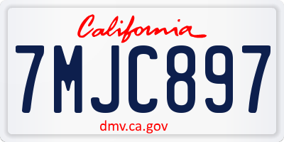 CA license plate 7MJC897