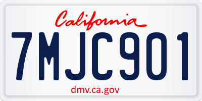 CA license plate 7MJC901