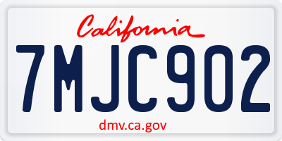 CA license plate 7MJC902