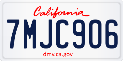 CA license plate 7MJC906
