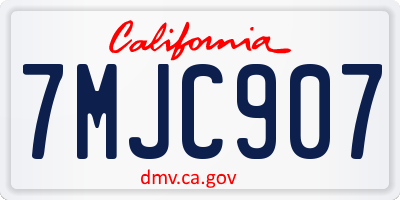 CA license plate 7MJC907
