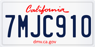 CA license plate 7MJC910
