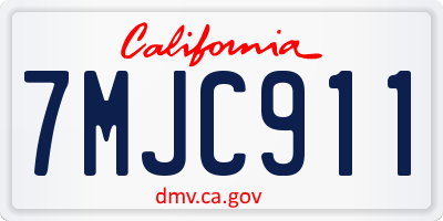 CA license plate 7MJC911